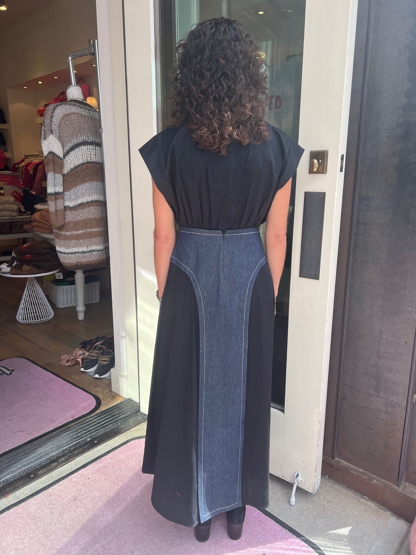Mehtap Elaidi Denim Stripe Dress