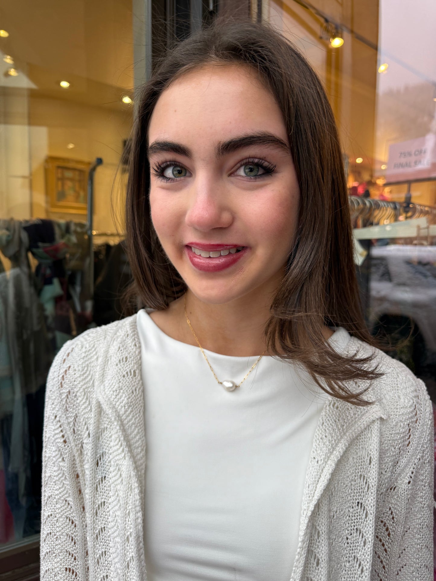 Ruby & Violet Freshwater Single Pearl Necklace