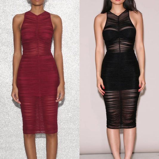 Fleur du Mal Ruched Midi Dress