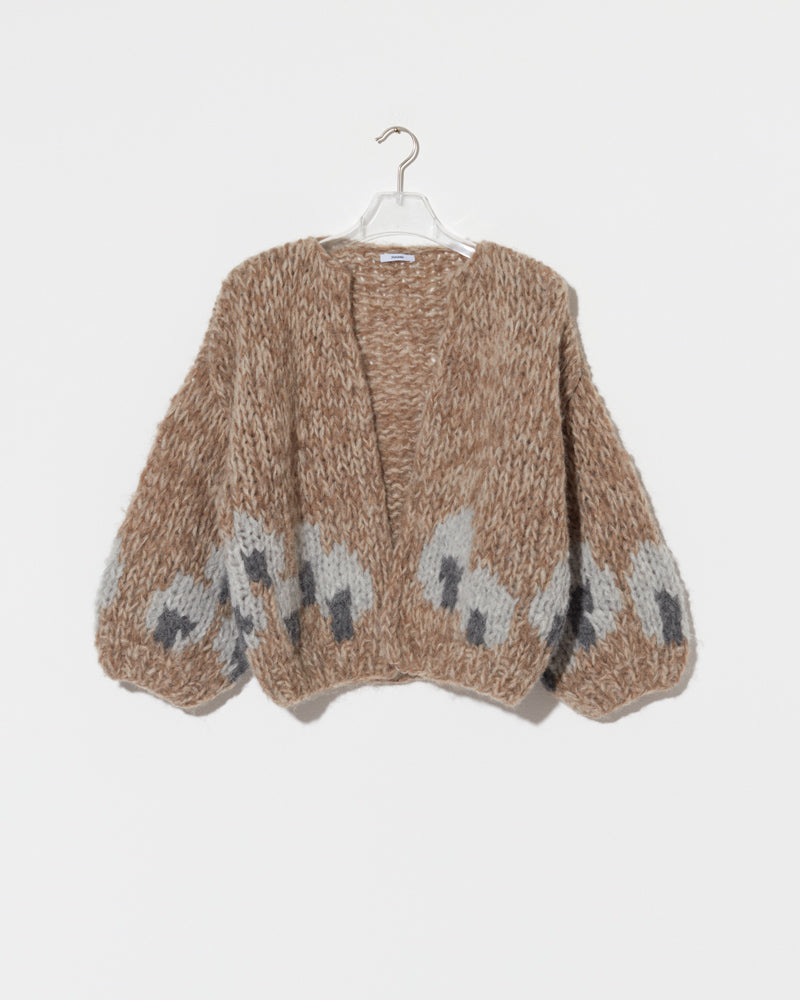 Maiami Intarsia Bomber Cardi in Fisher Boat, product view