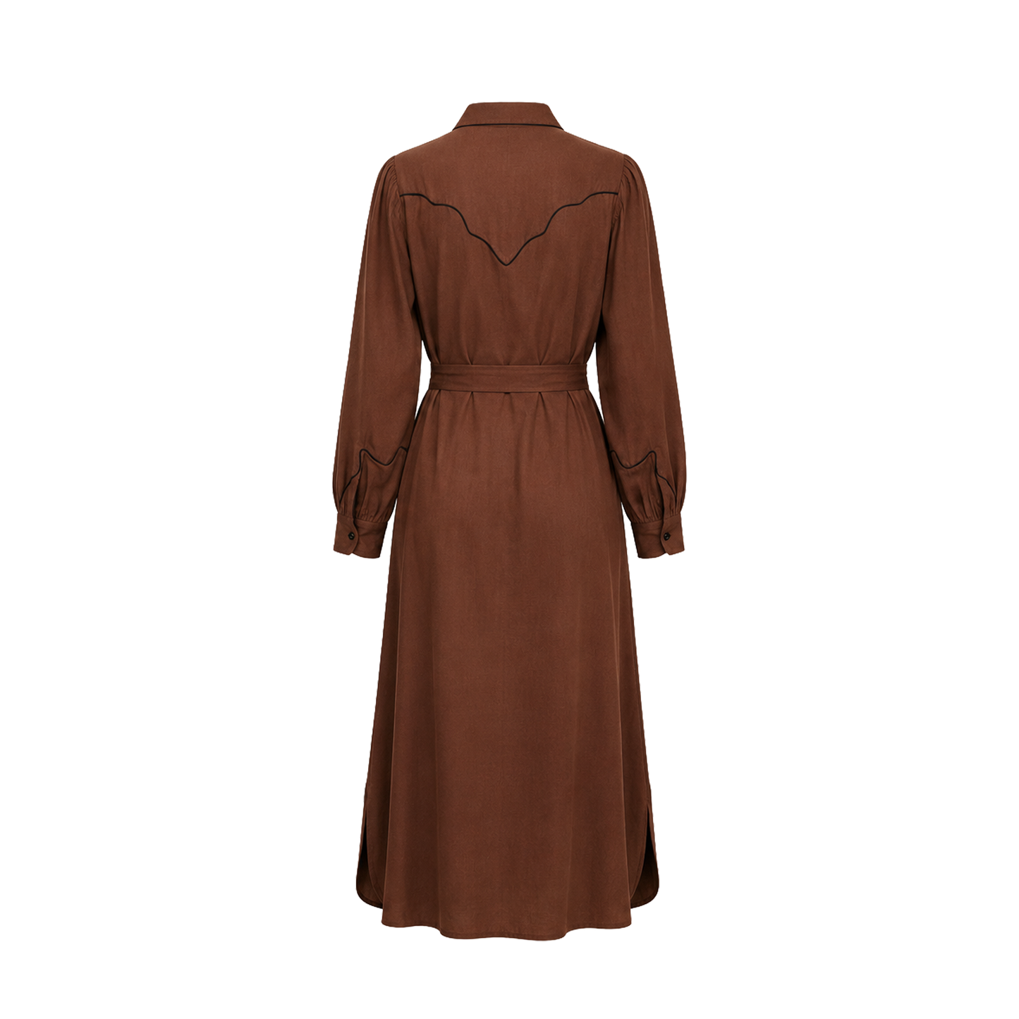 Carolina K Rodeo Dress in Brown, back view