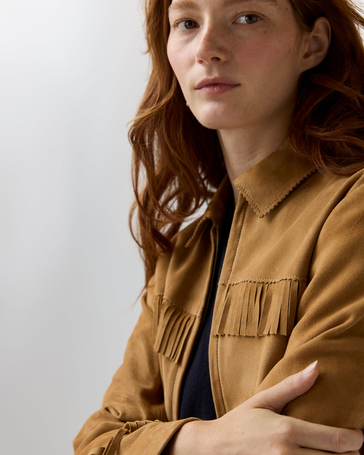 Ann Mashburn Lorena Jacket in Camel Suede, additional view