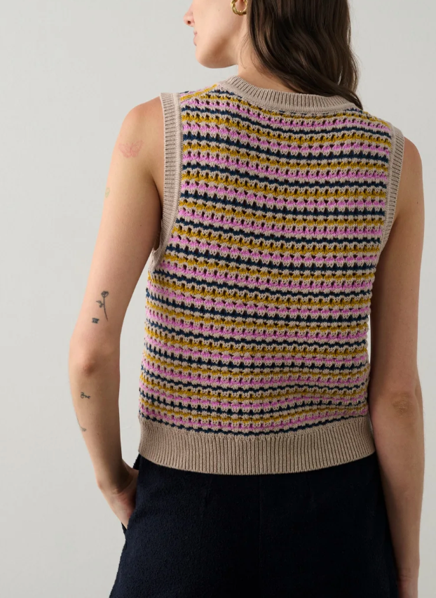W+W Striped Mesh Tank