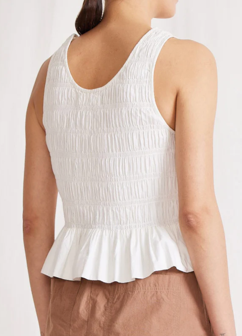 Apiece Apart Smocked Ruffle Tank