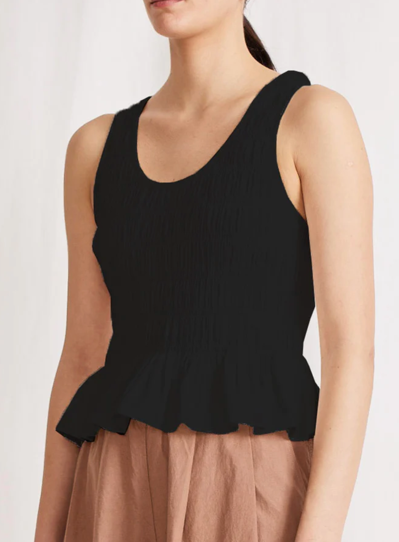 Apiece Apart Smocked Ruffle Tank