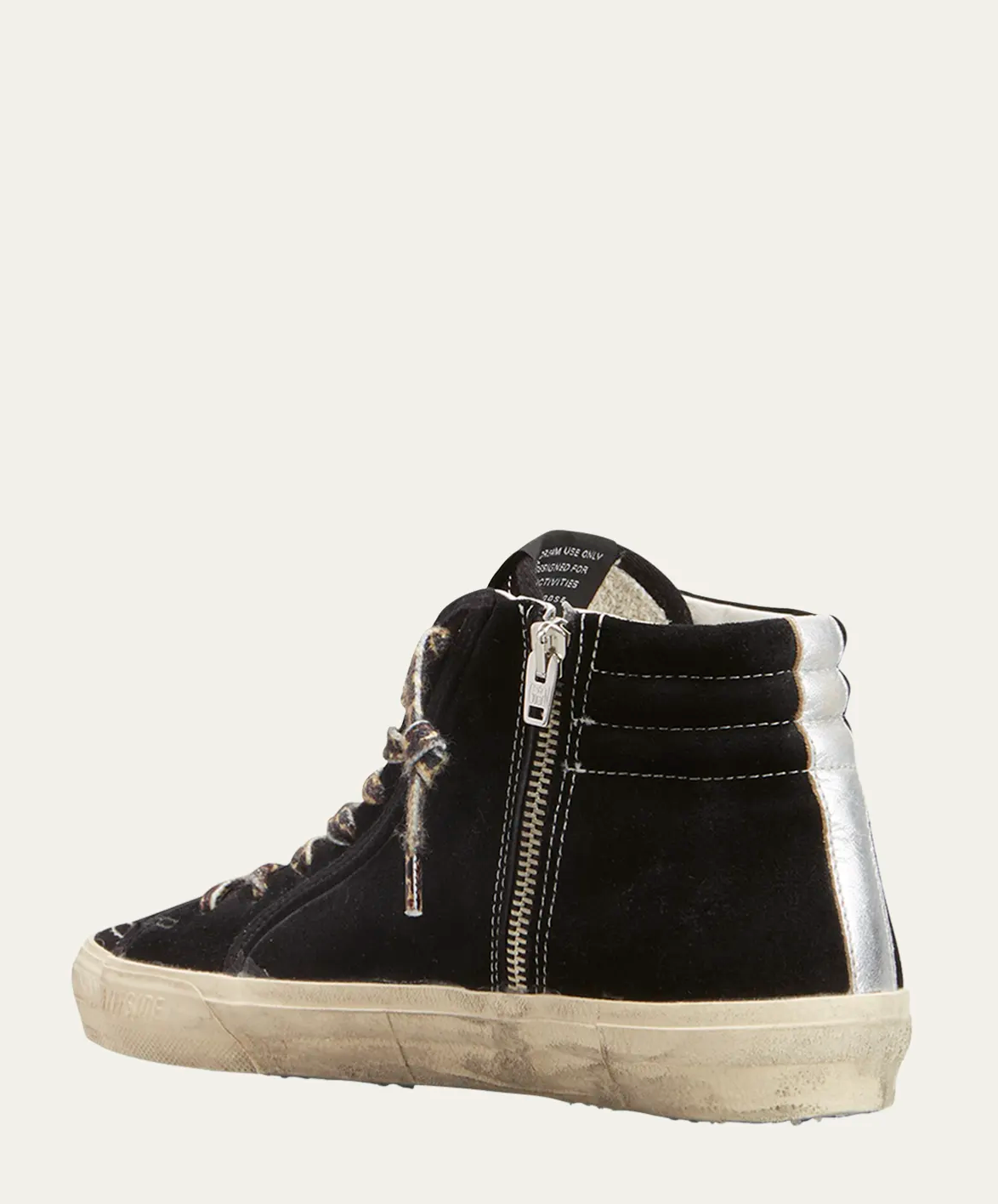GG Slide Black Suede Leopard Laces