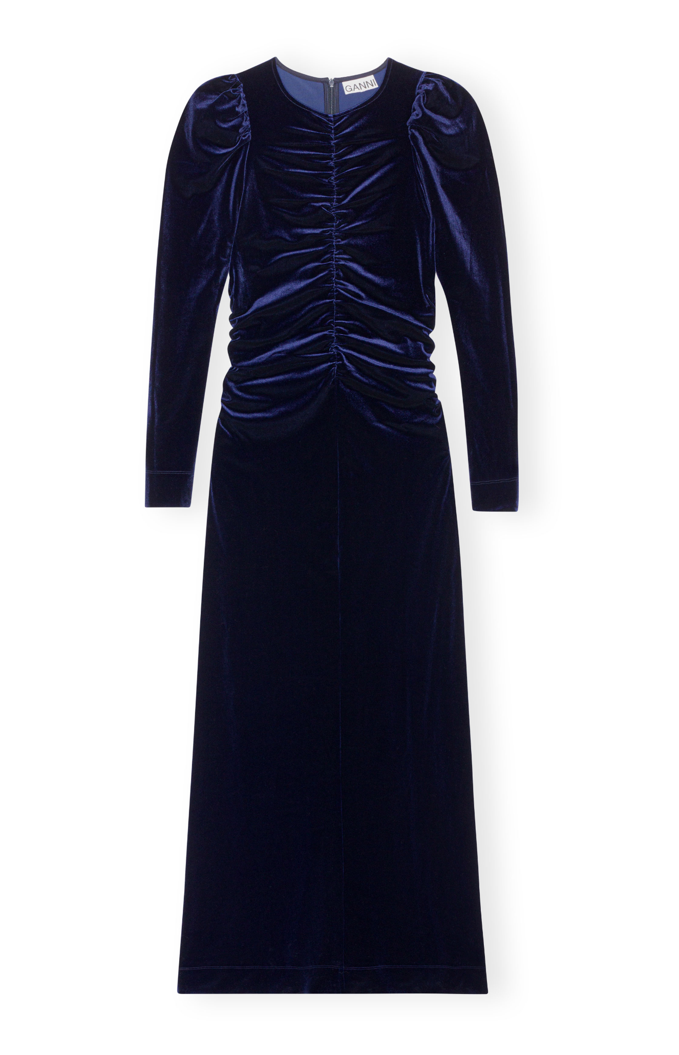 Ganni Velvet Gathered Dress