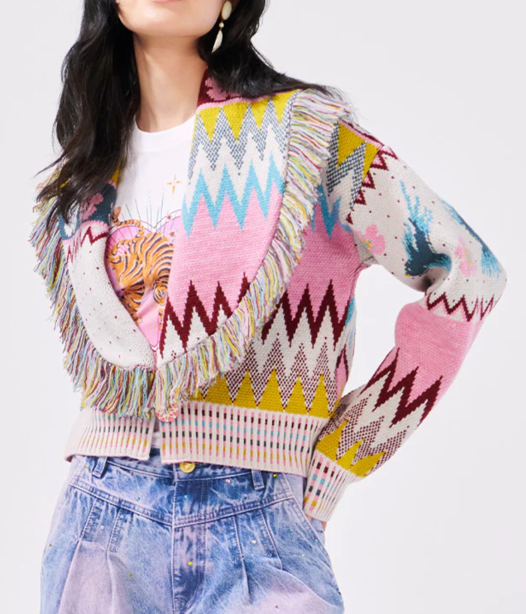 Hayley Menzies Fringe Bomber Cardigan