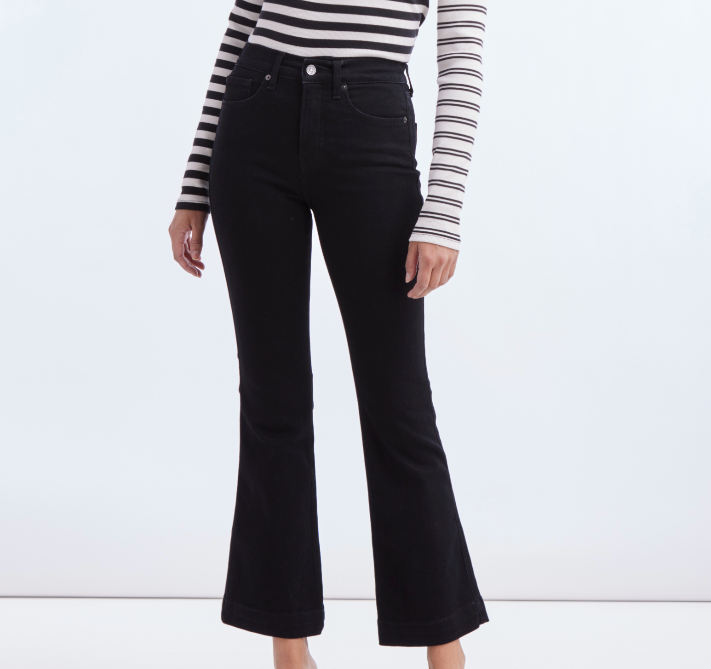 Women's High-Rise Black Flare Jeans