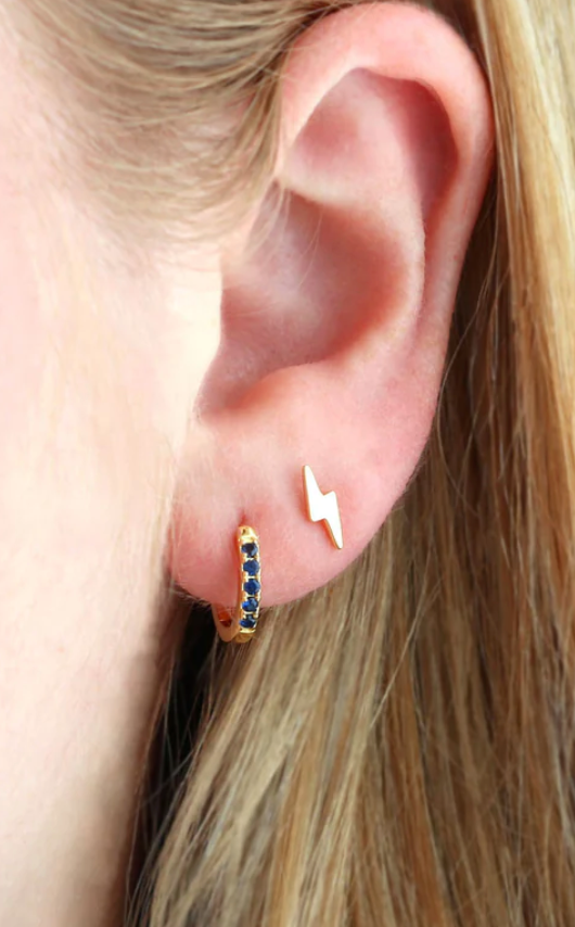 Kris Nations Huggie Crystal Hoop Earrings