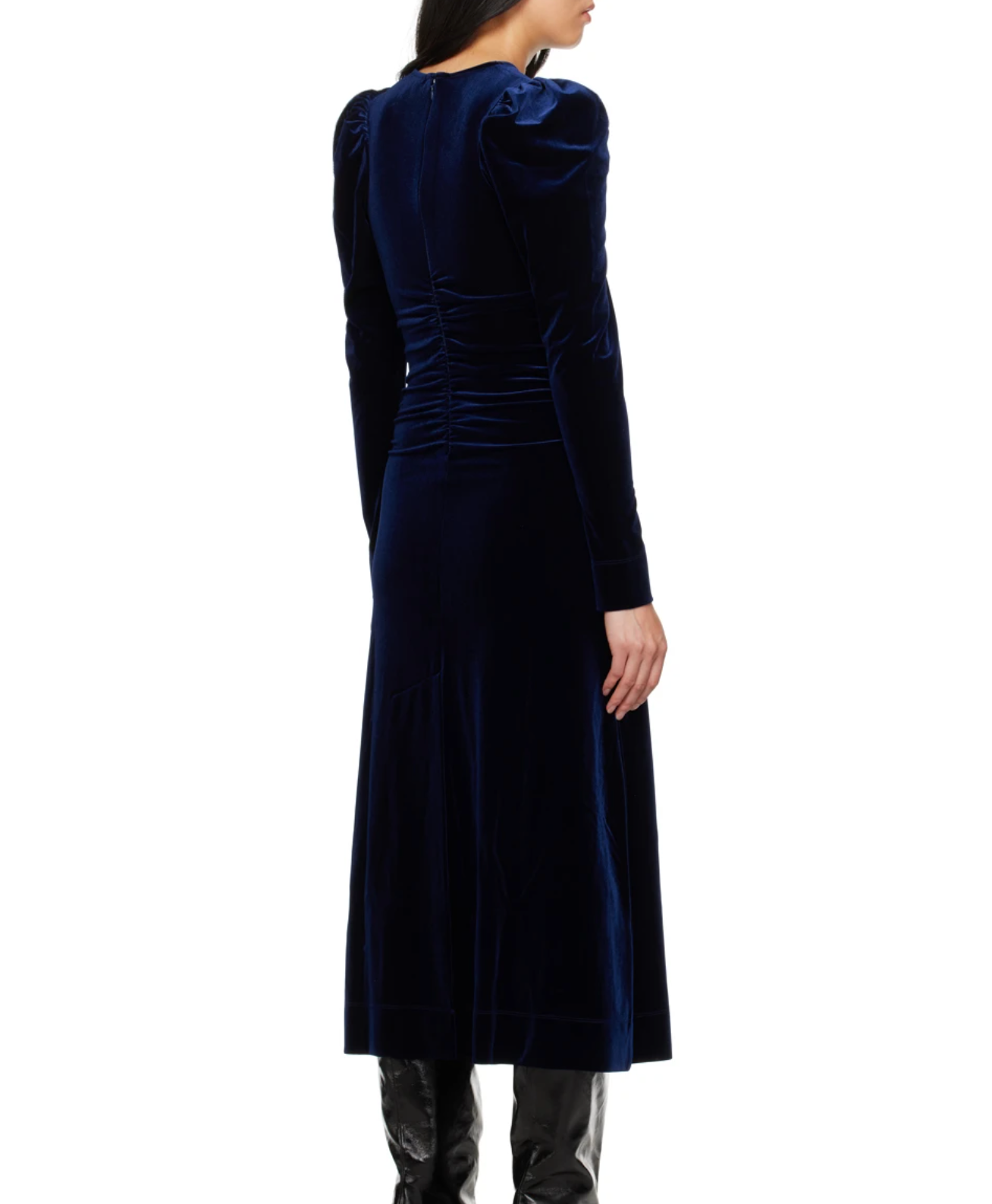 Ganni Velvet Gathered Dress