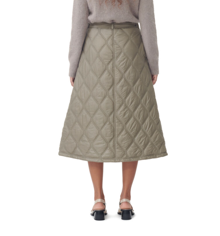Ganni Shiny Quilt Midi Skirt
