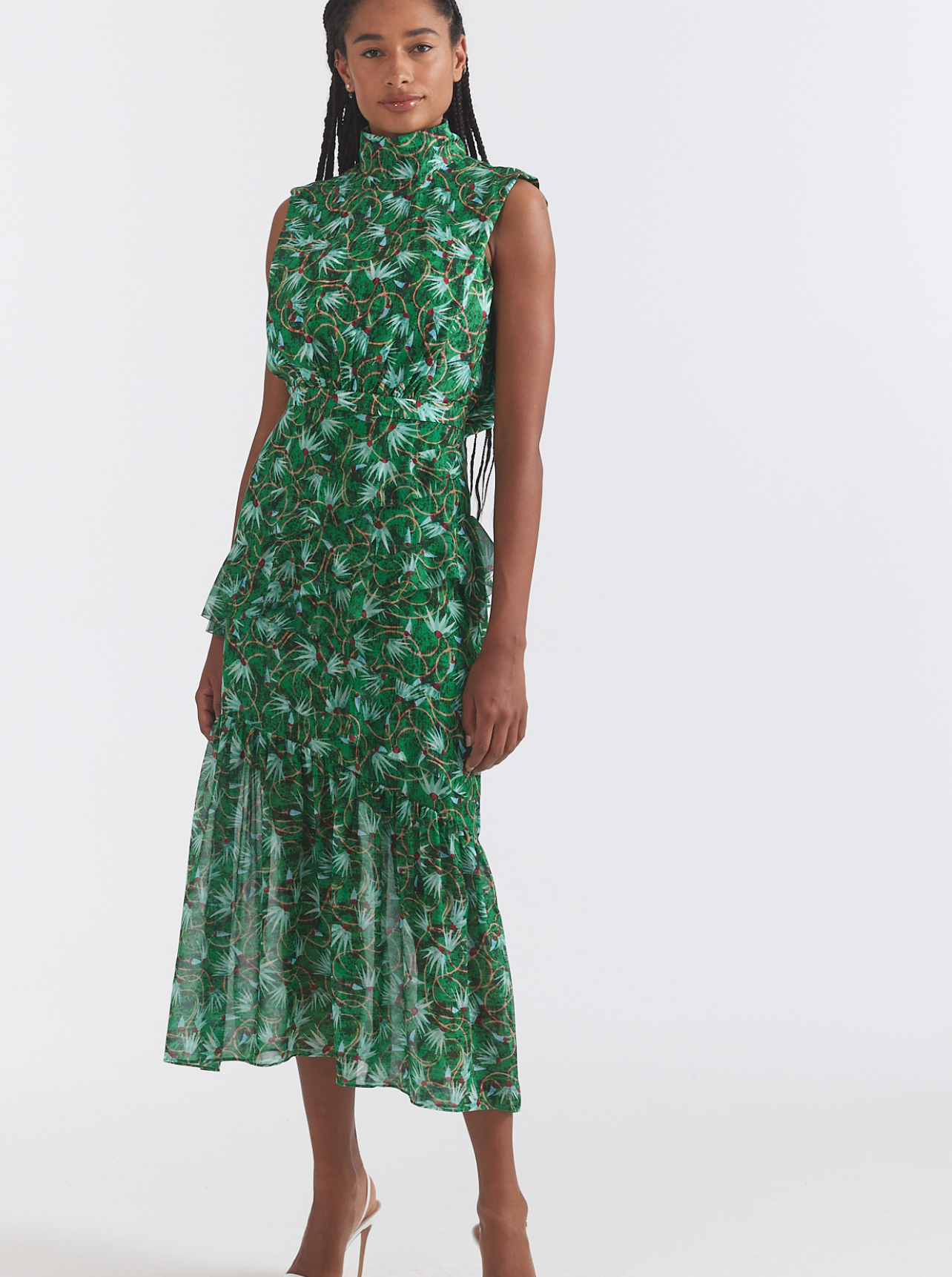 Saloni online green dress
