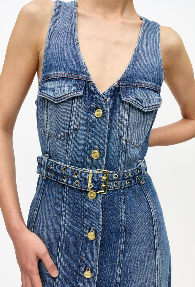 Ganni Belted Midi Dress