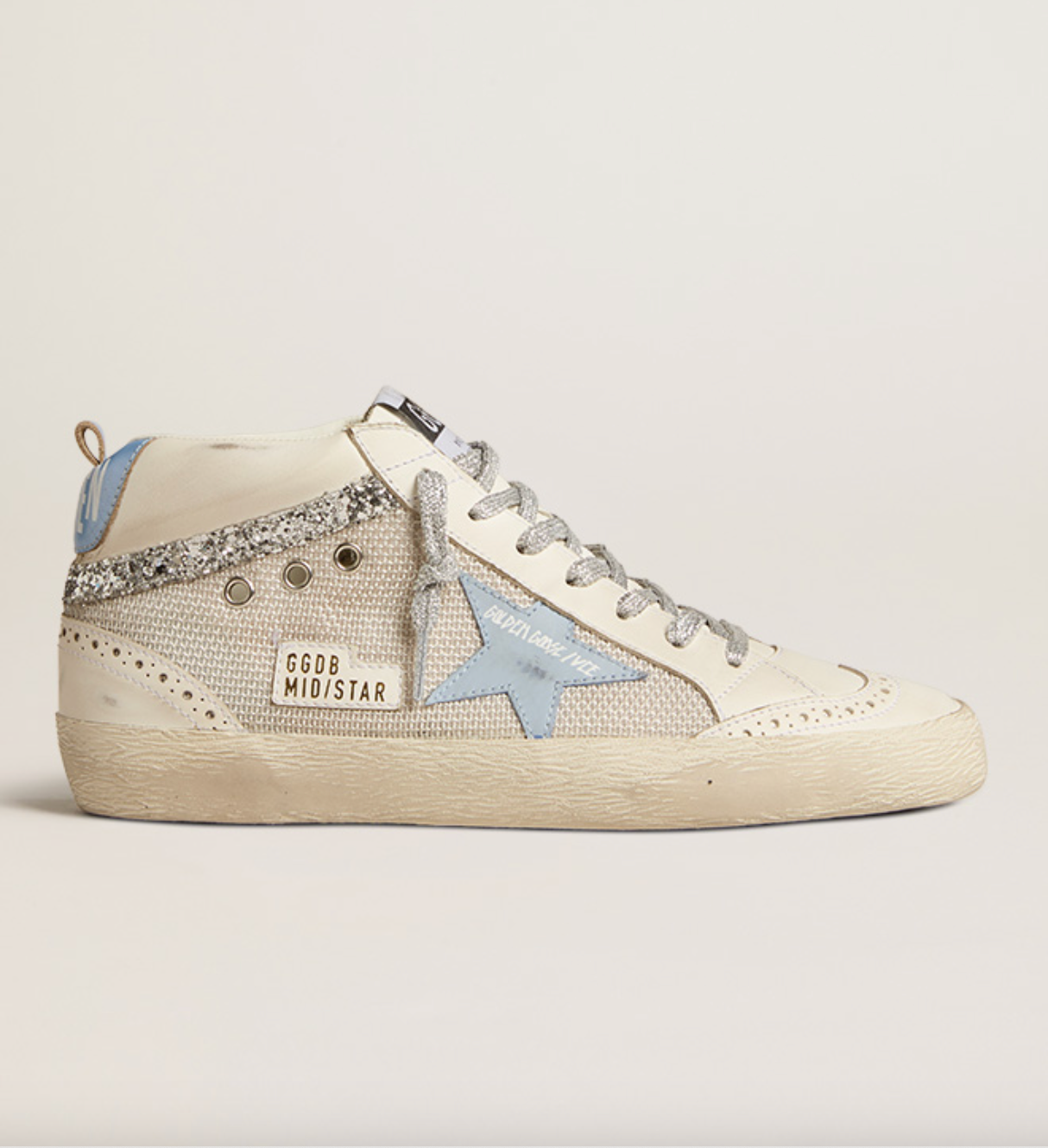Sneakers Golden Goose White Ice Silver Turquoise Golden Goose Mid
