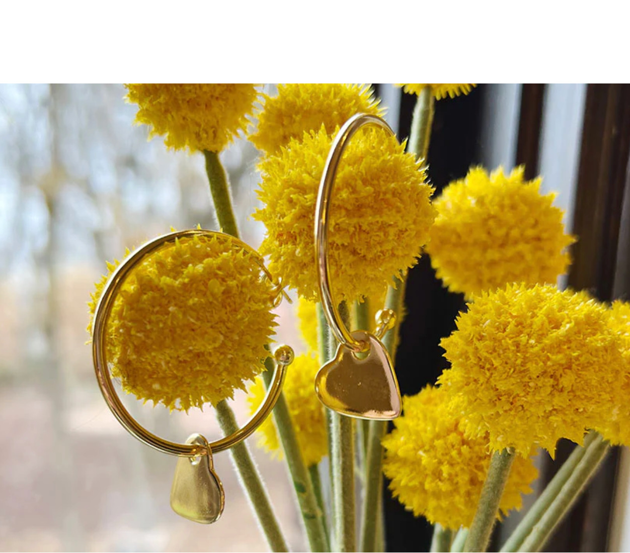 Lauren Amble Heart Charm Hoops