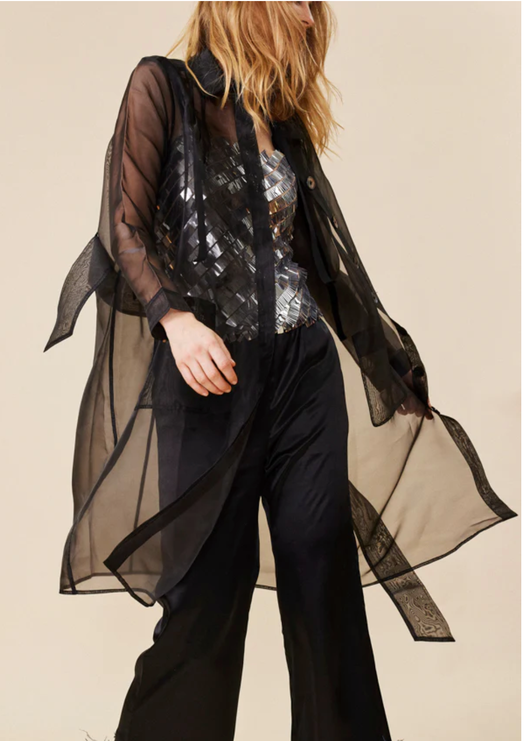 Black sheer jacket hotsell