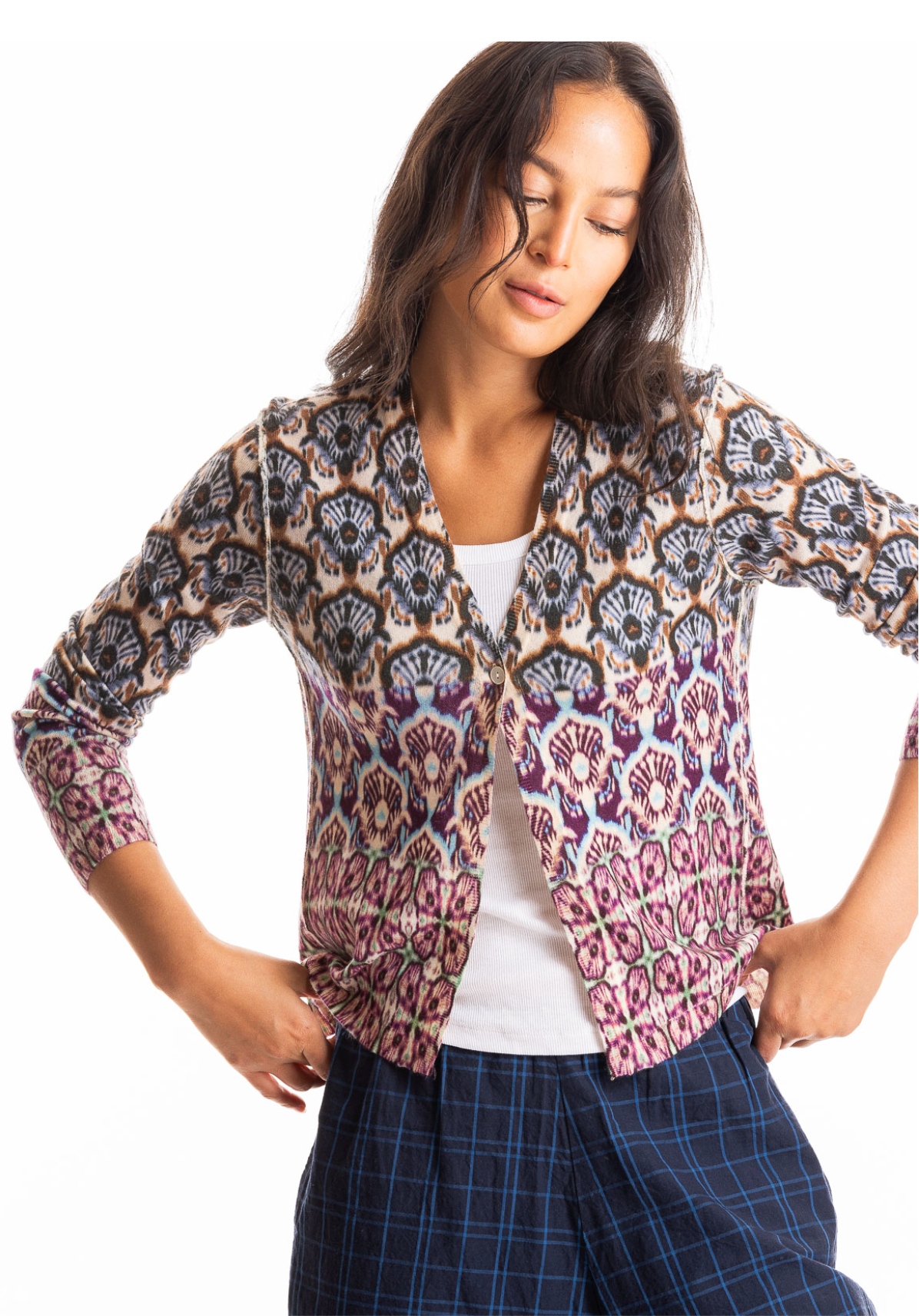 Paychi Guh Tile Print Cardigan