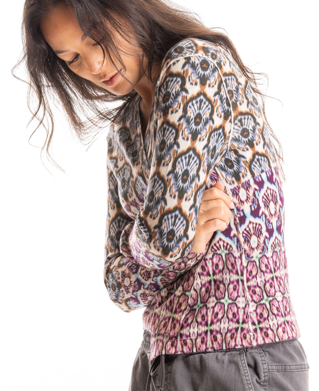 Paychi Guh Tile Print Cardigan