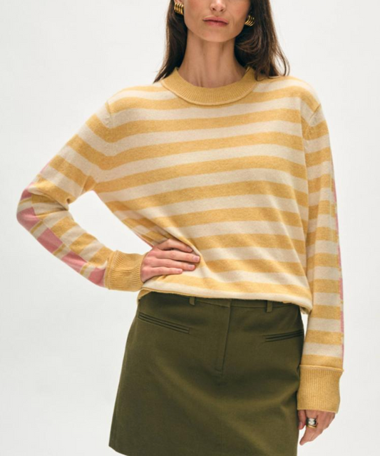 W+W Mixed Stripe Crew
