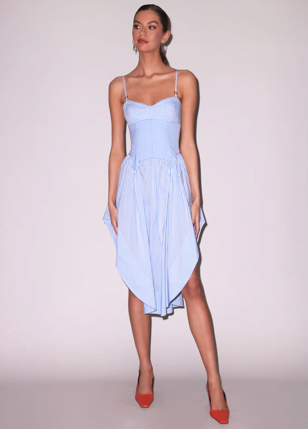 Fleur Du Mal Poplin Midi Dress