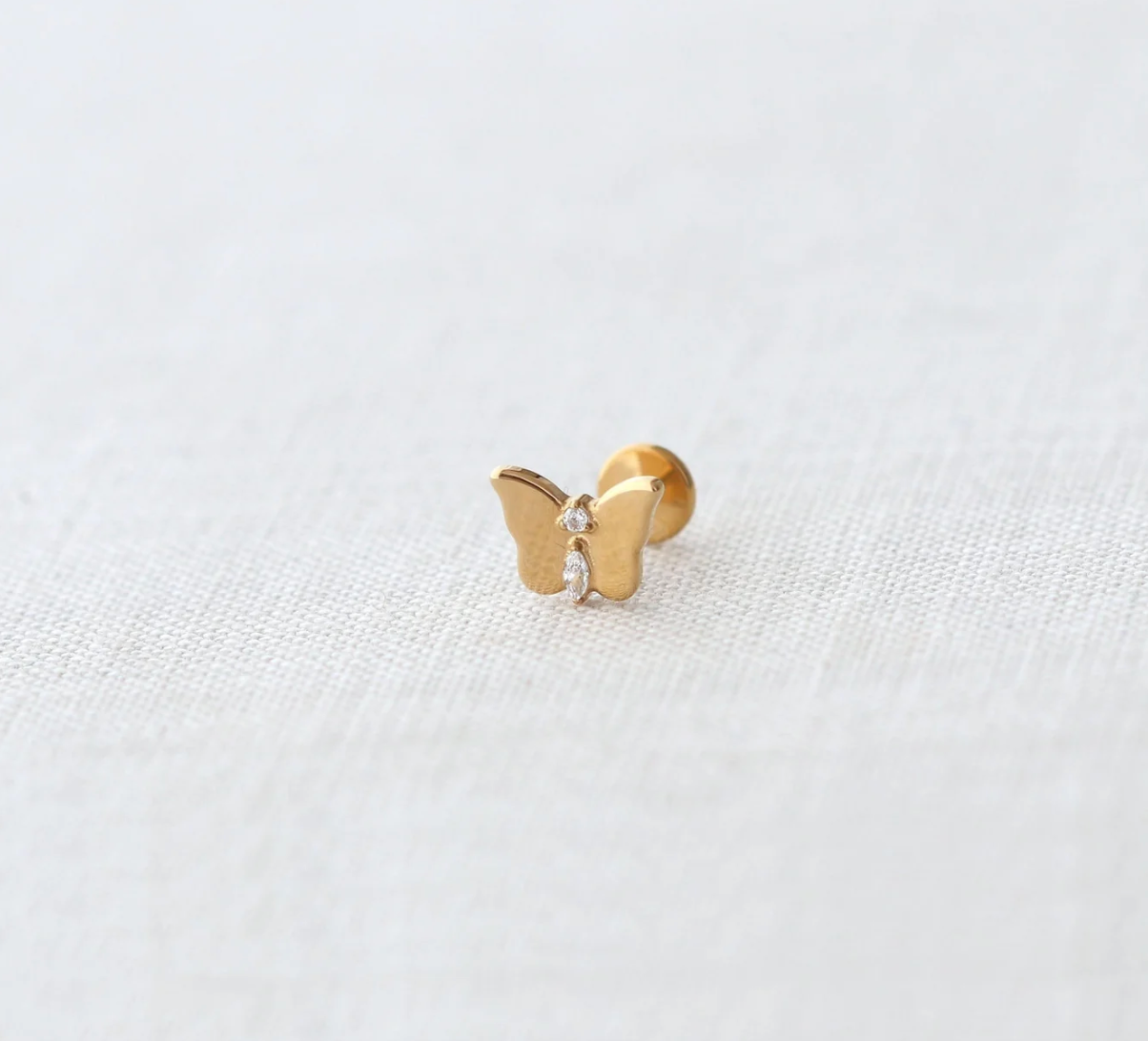 Kris Nations Butterfly Flat Back Single Earring