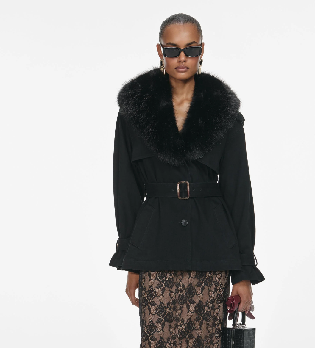 Self Portrait Denim Fur Jacket