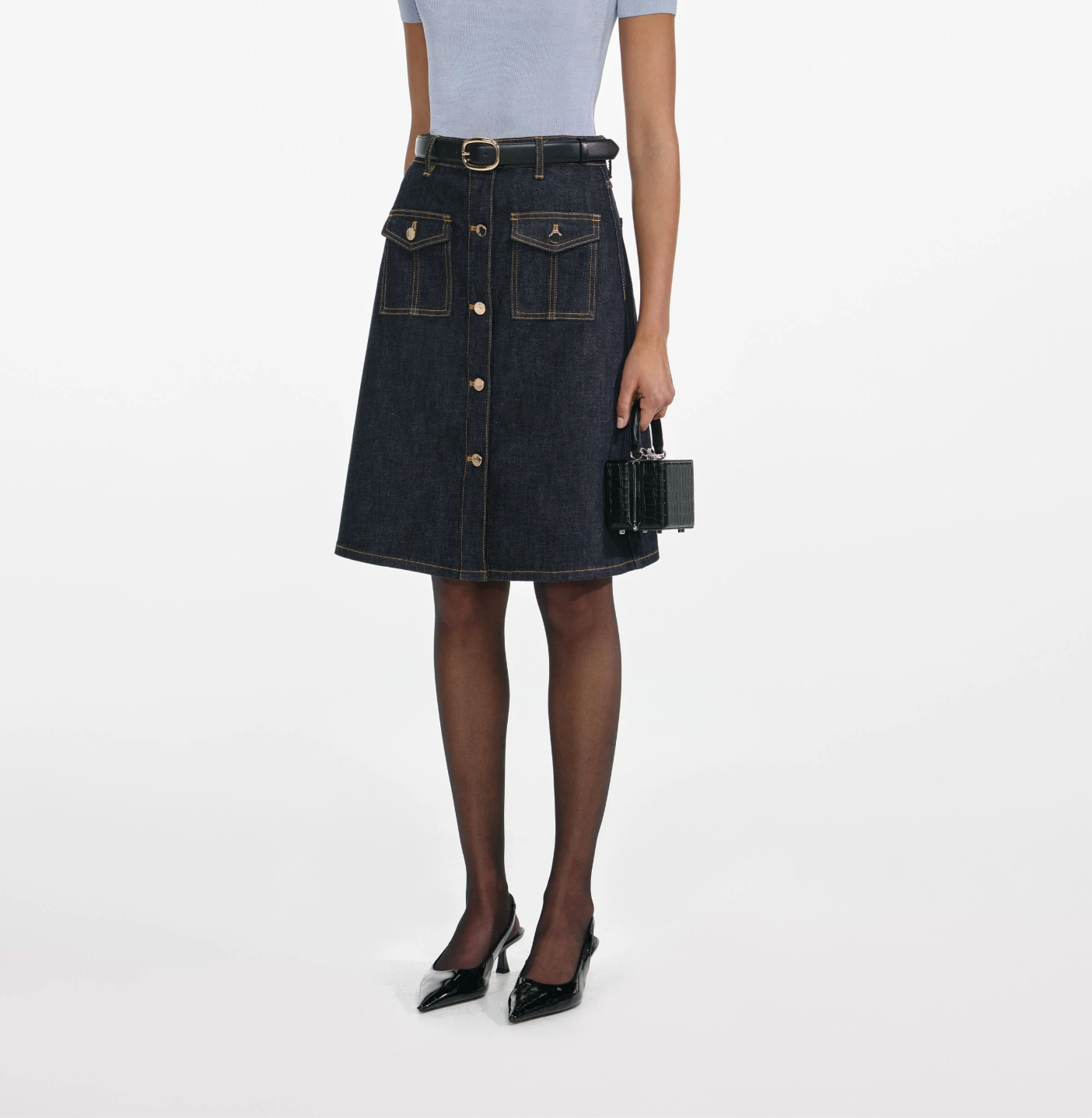 Self Portrait Denim Skirt