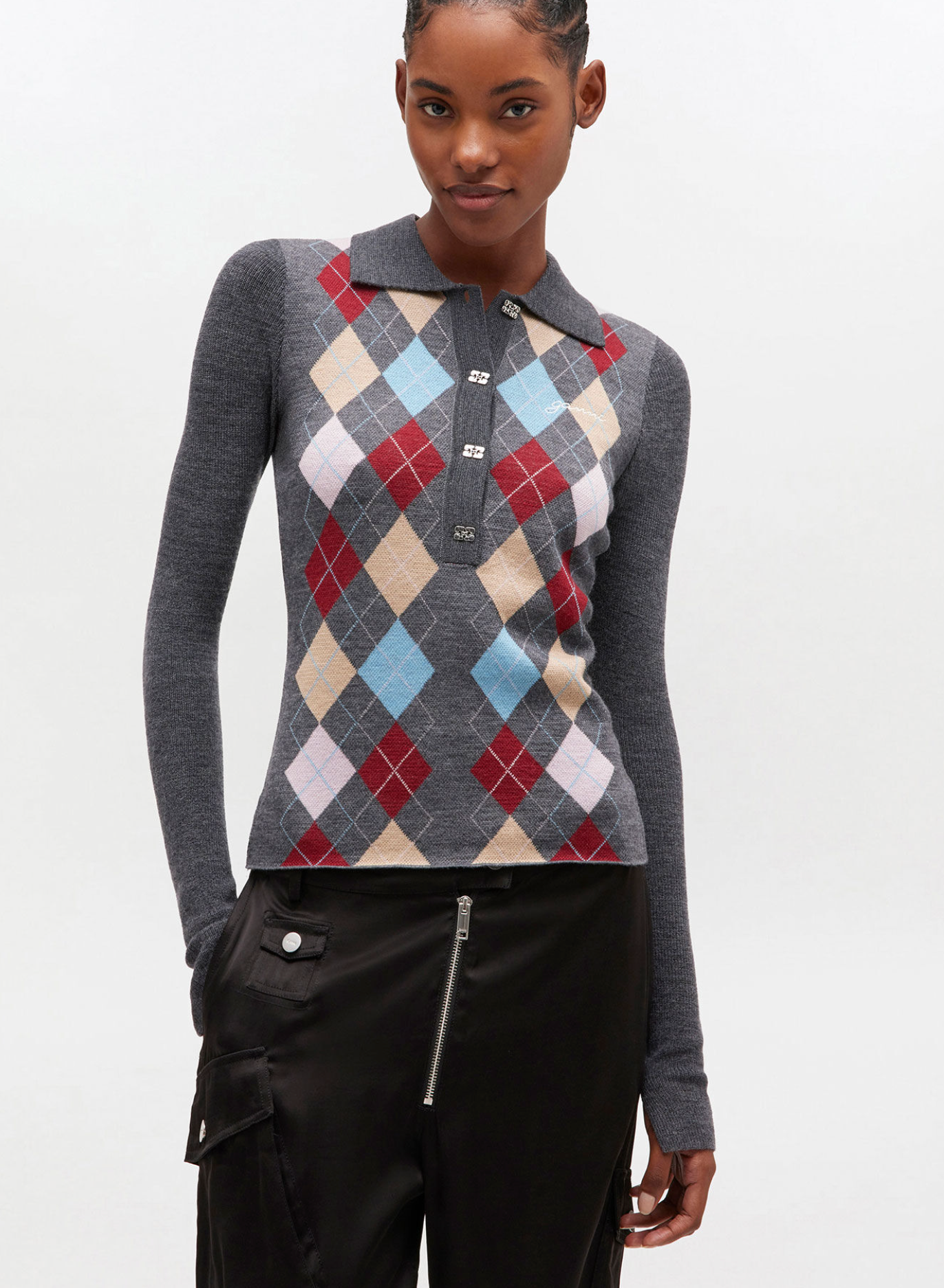 Ganni Argyle Polo
