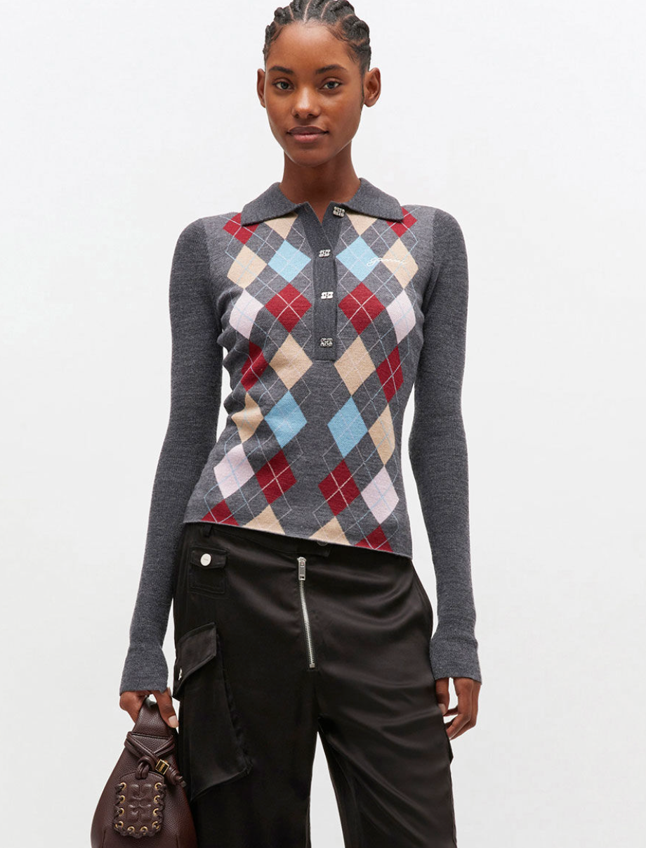 Ganni Argyle Polo