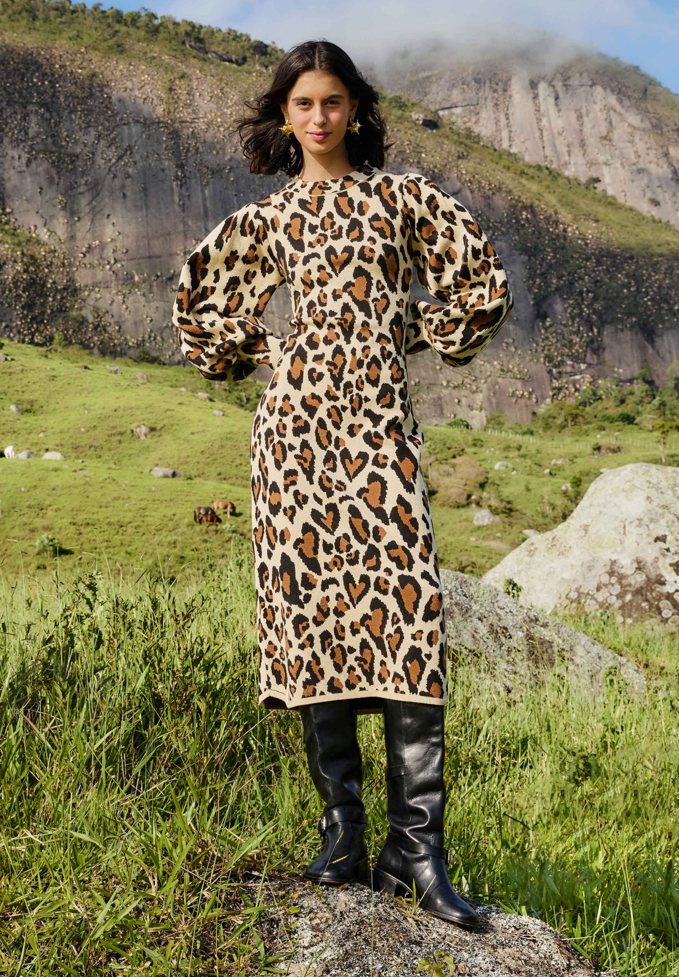 Farm Rio Leo Sweater Dress