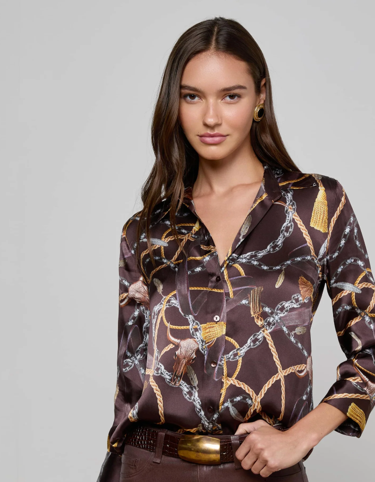 L'Agence Dani 3/4 Slv Blouse