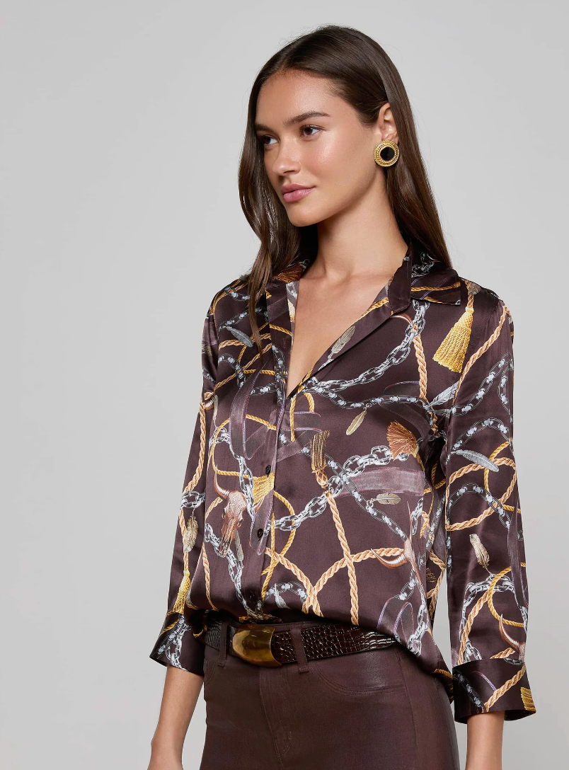 L'Agence Dani 3/4 Slv Blouse