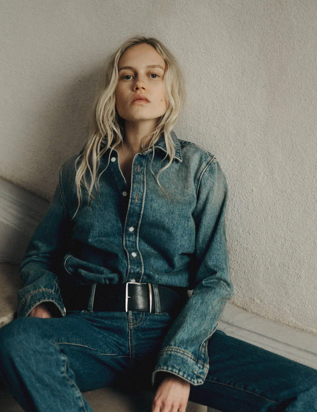 All Three Denim Tie Top