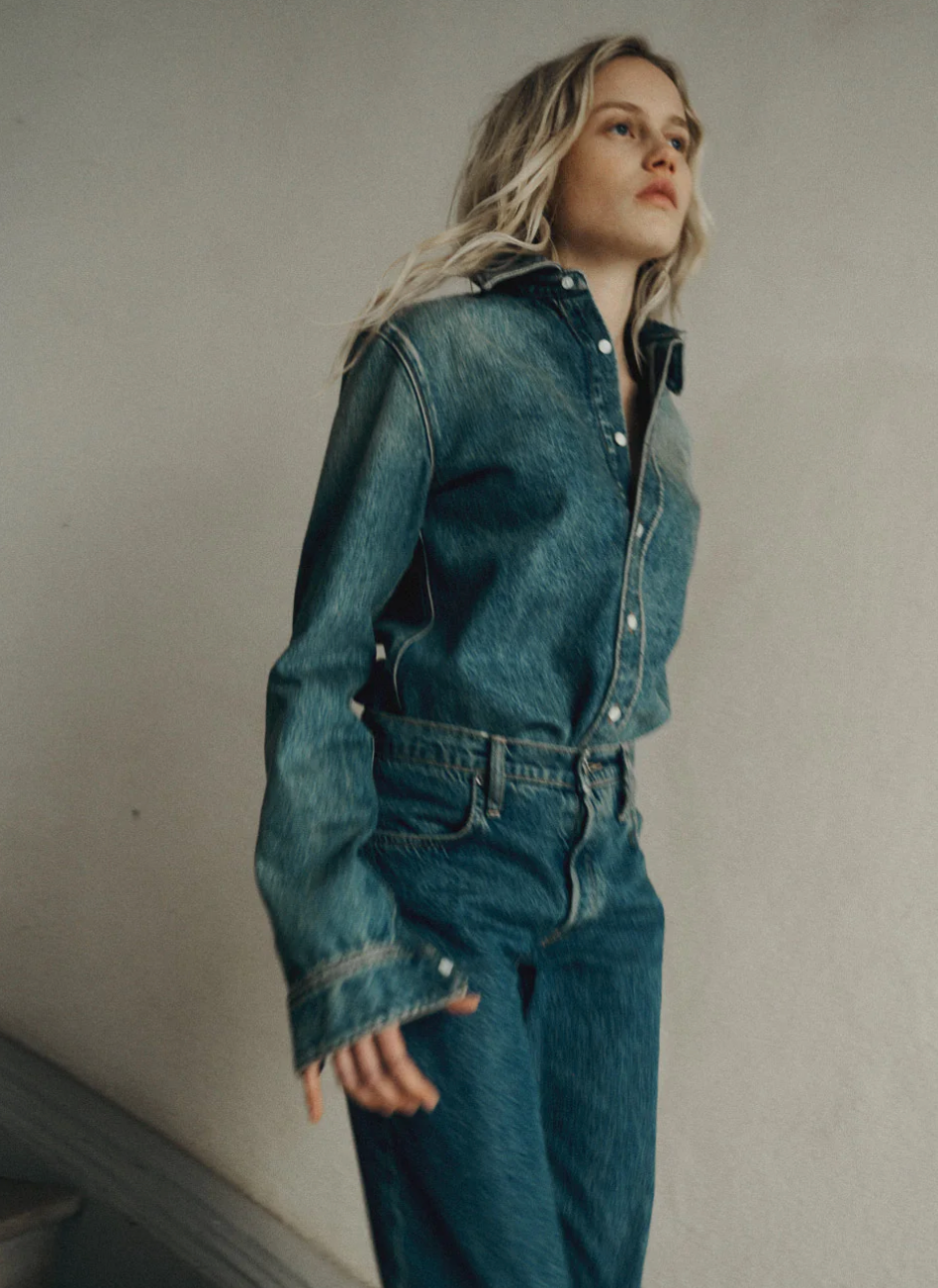 All Three Denim Tie Top