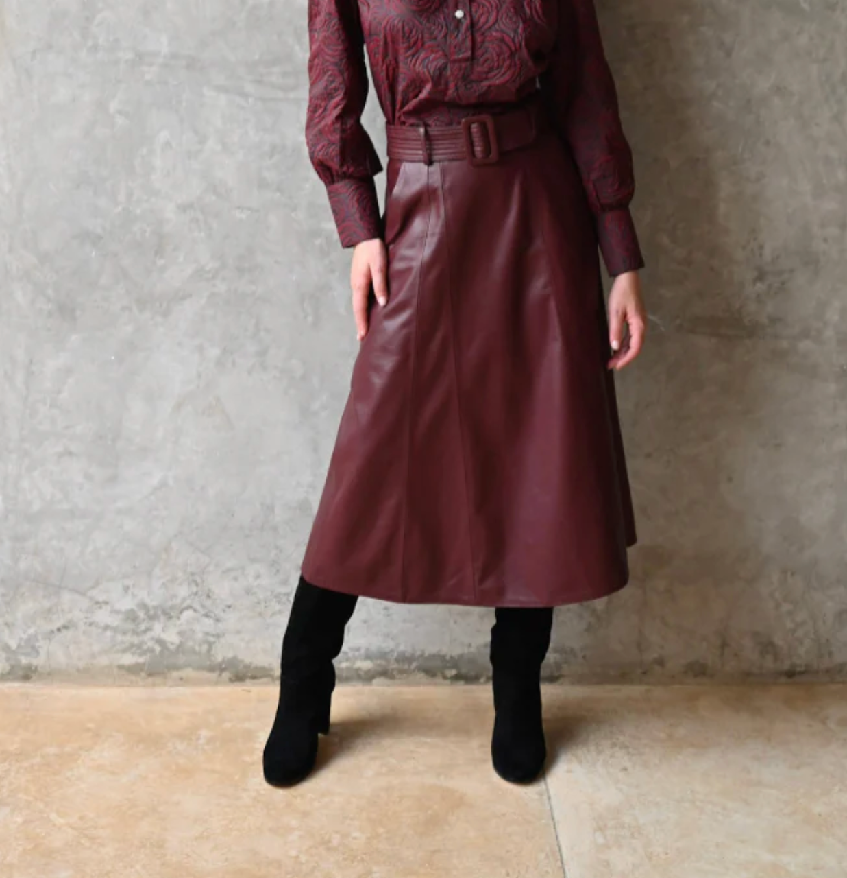 NAW Kristin Leather Skirt