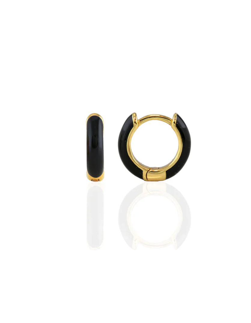 Kris Nations Enamel Huggie Hoop Earring