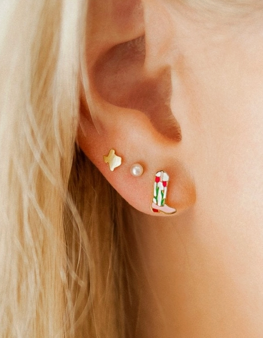 LinnyCo Screwback Stud Earrings-Petite Texas