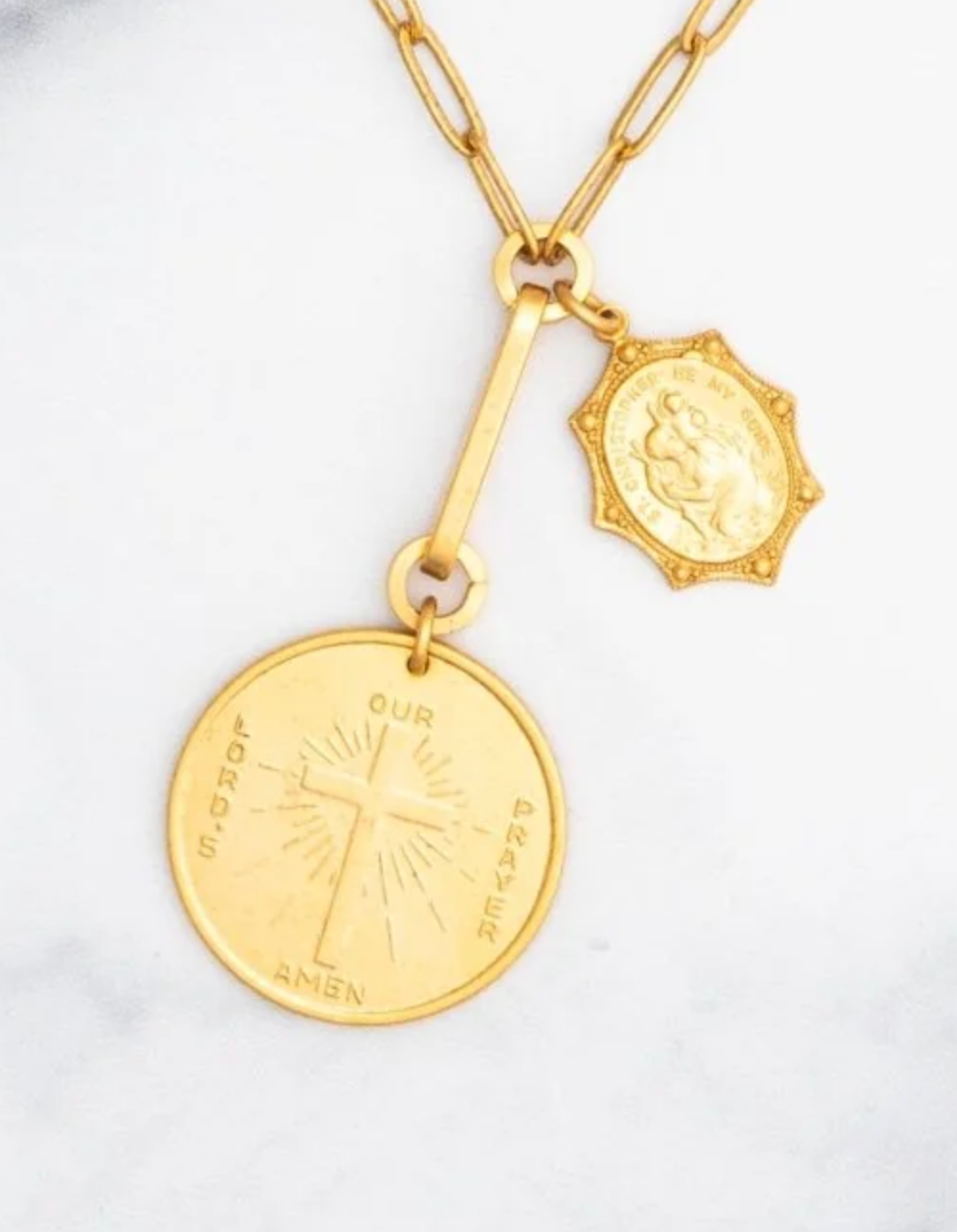 Elizabeth Cole St. Christopher Necklace