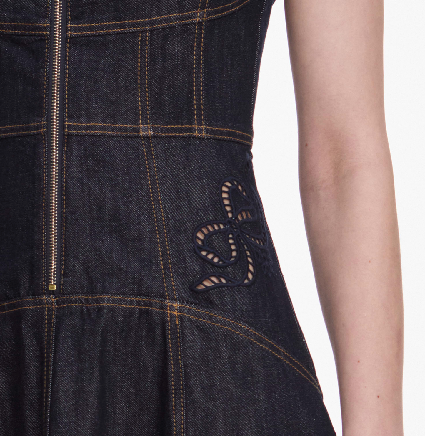 Self Portrait Denim Bow Midi