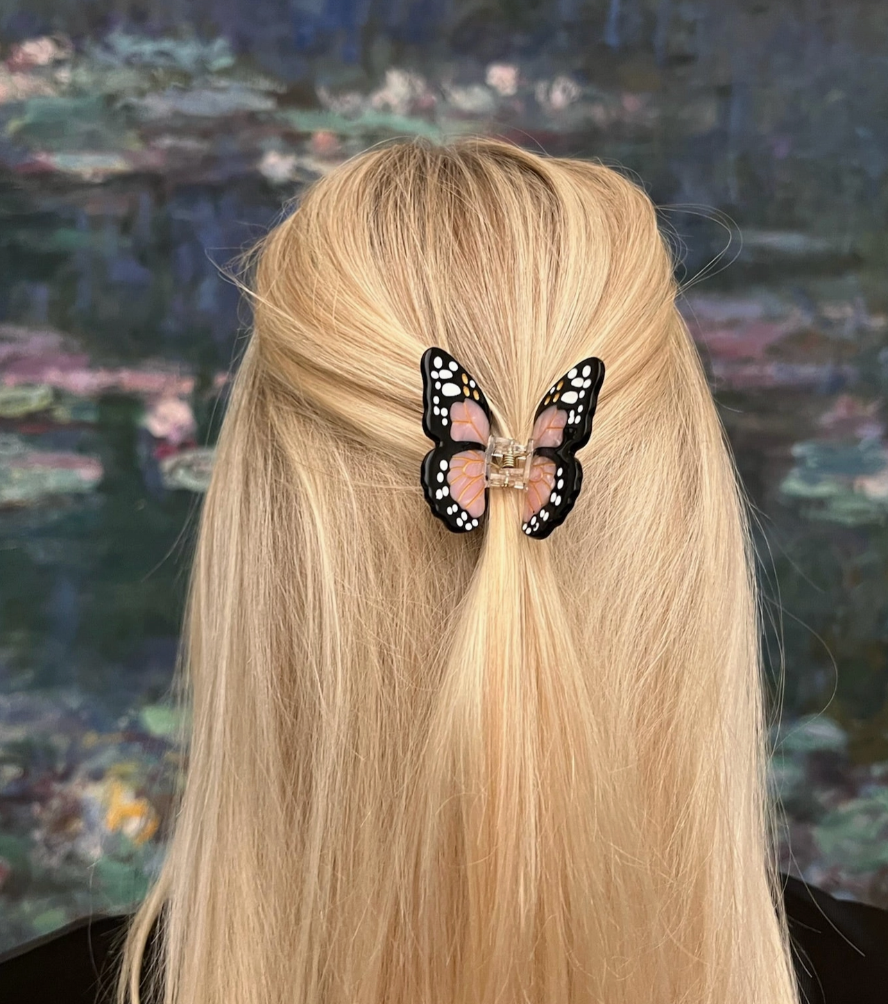 Solar Eclipse Pink Monarch Claw Clip