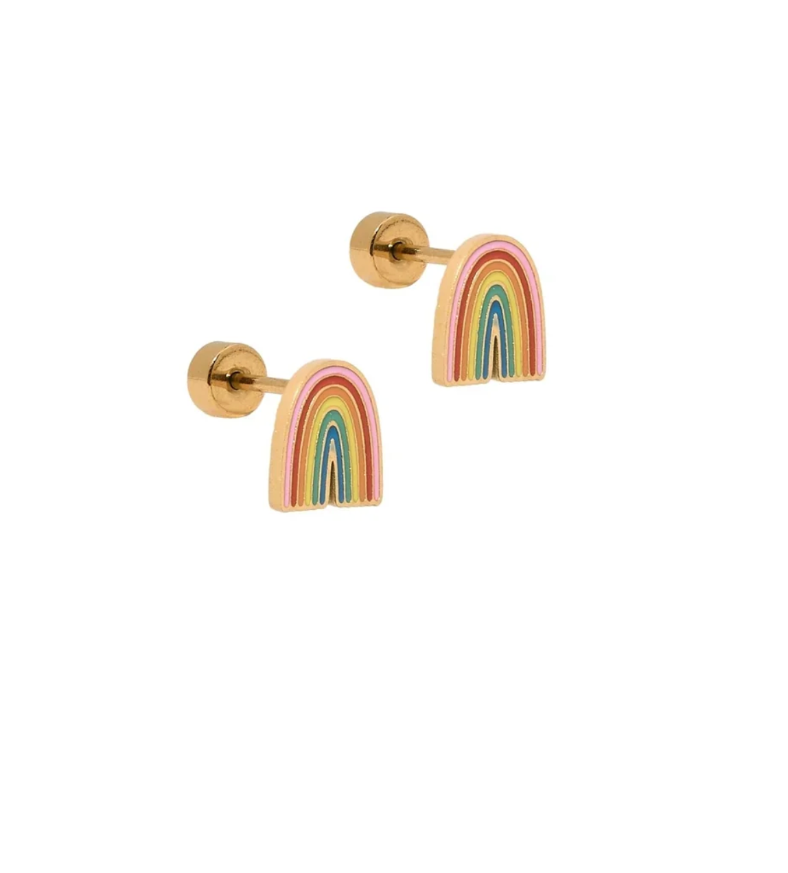 Linny Co Screwback Stud Earrings Rainbow