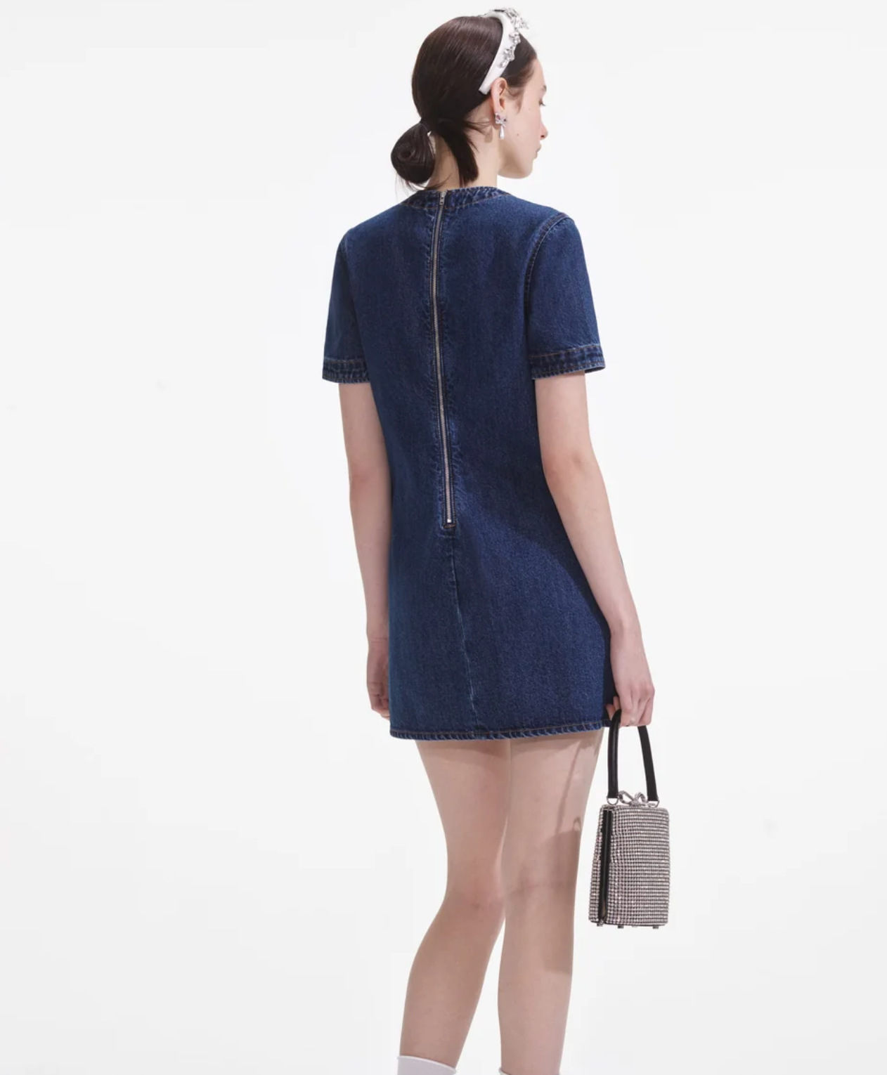 Self Portrait Denim Bow Dress