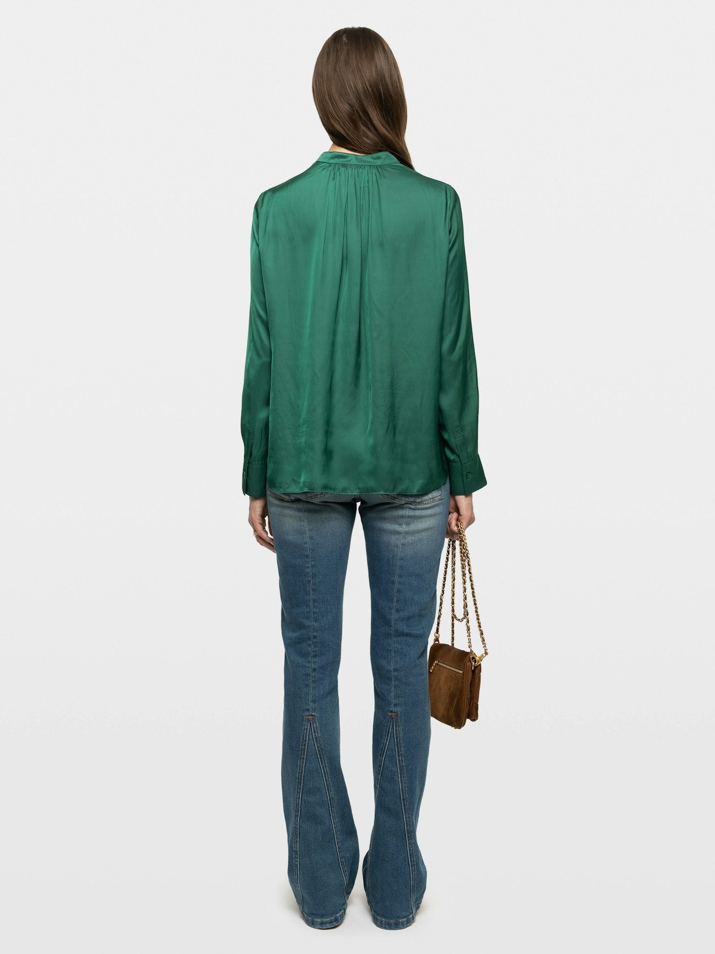 Zadig & Voltaire Tink Shirt in Rain Forest green, back view