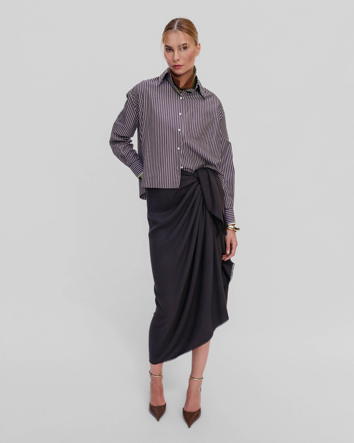 Theo Echo Crystal Collar Shirt in Huckleberry, additional view