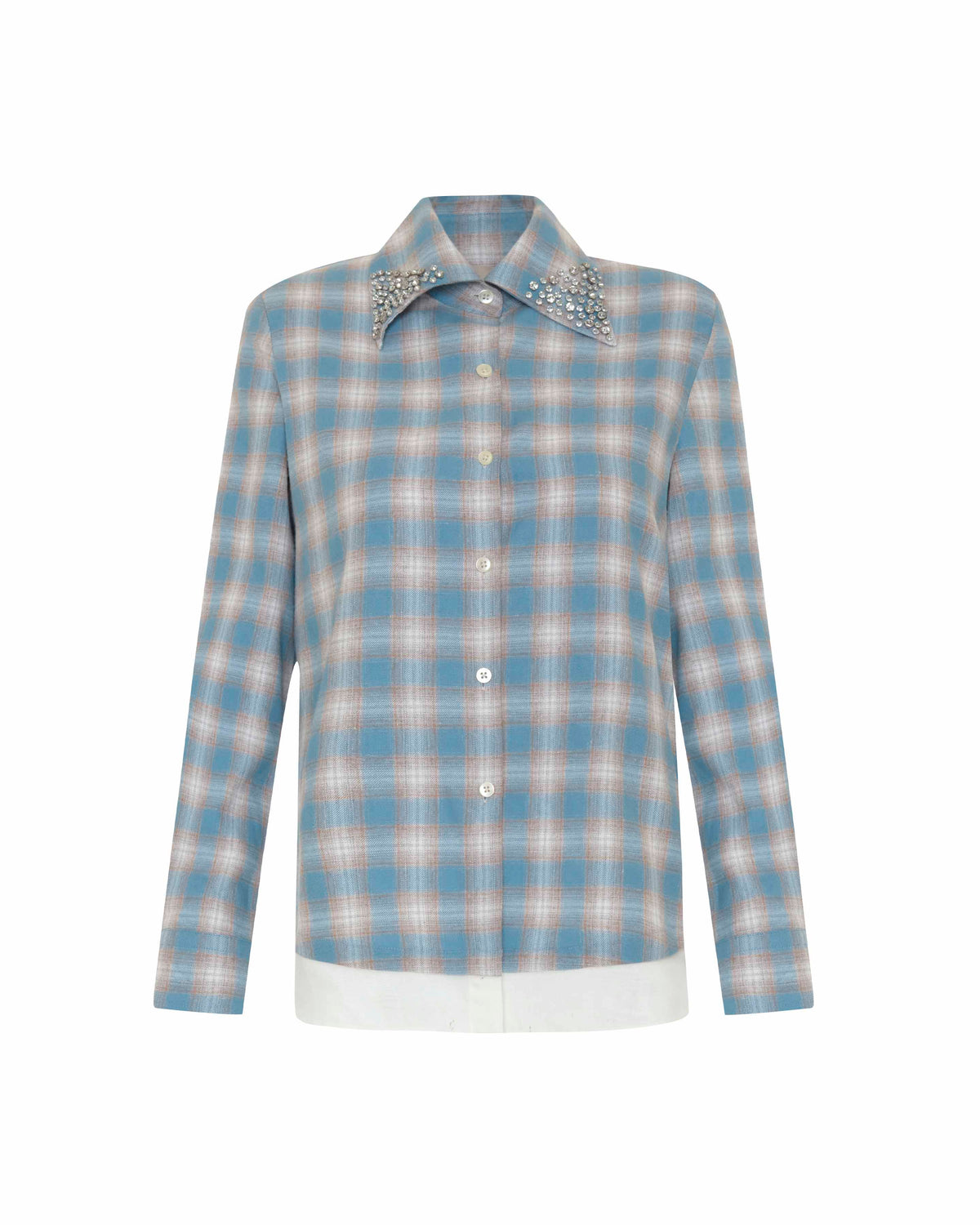 Theo Europa Beaded Collar Shirt in Stillwater, additional view