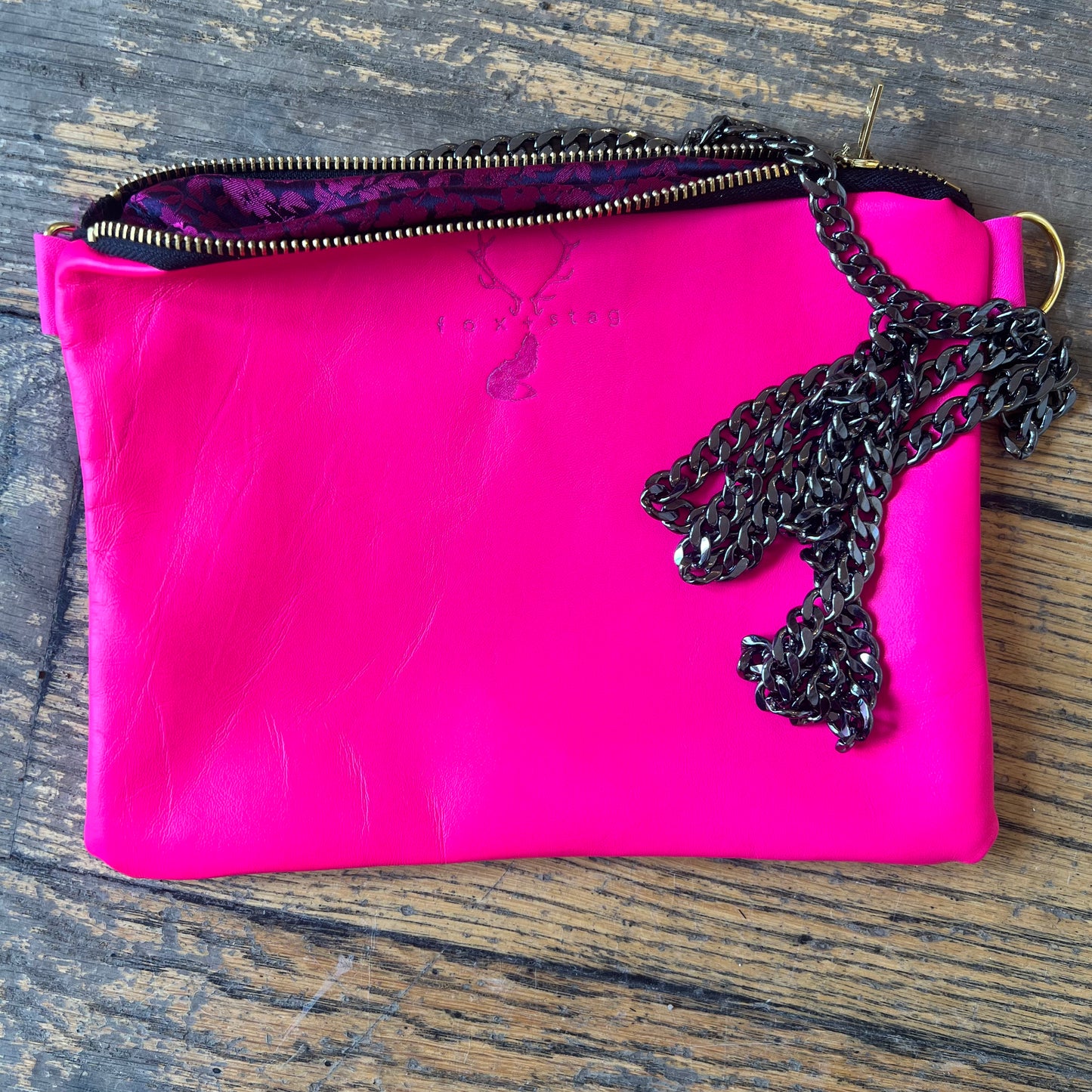 Fox + Stag Leather Clutch