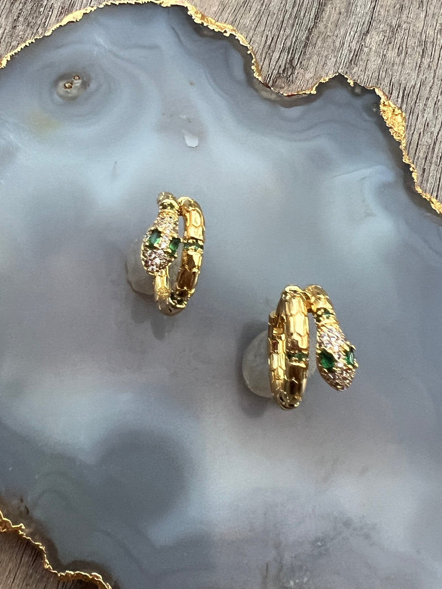 Ruby & Violet Green Eye Earrings