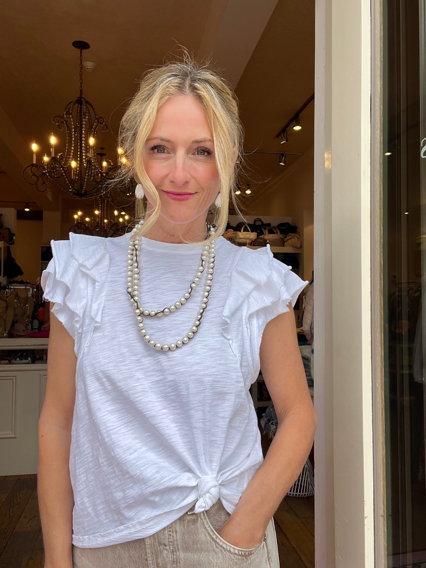 Cartolina Nantucket Ruffle Sleeve Tee