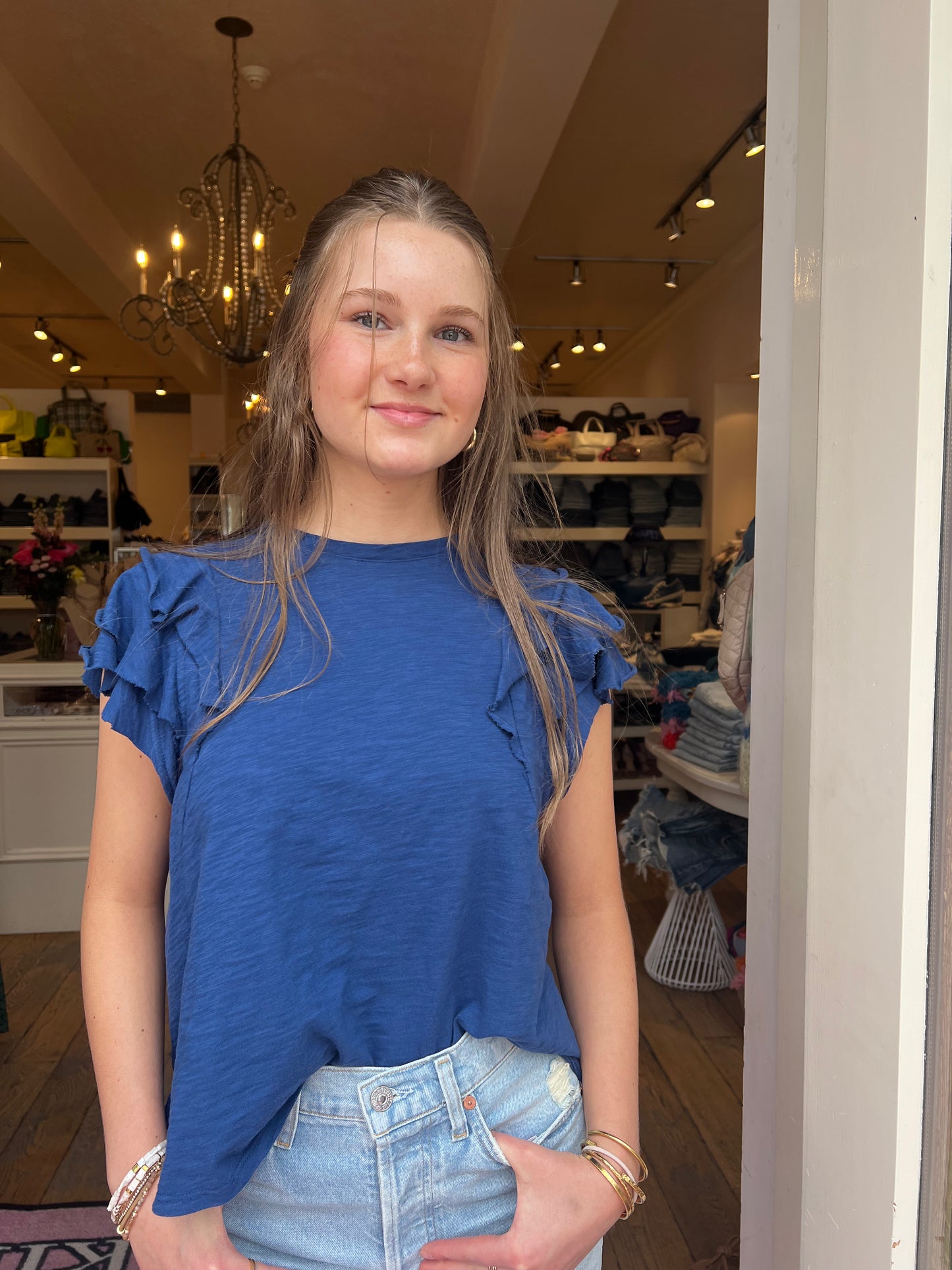 Cartolina Nantucket Ruffle Sleeve Tee